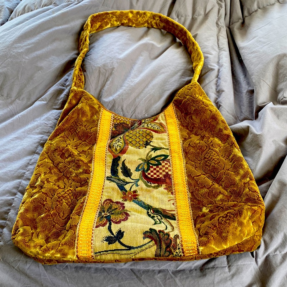 Beautiful hand made velvet & tapestry hand bag.   Unique one of a kind.